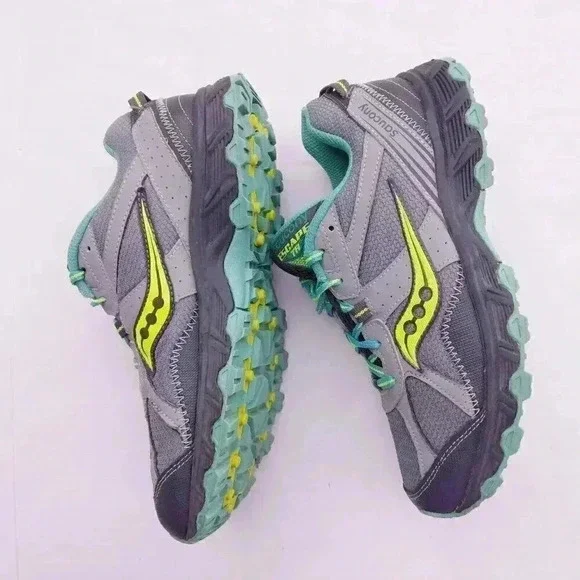 SAUCONY ESCAPE TR  Run Trail Running Hiking Shoes Gray Teal Womens Sz 9.5 - Picture 4 of 8
